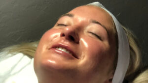 Woman getting a facial
